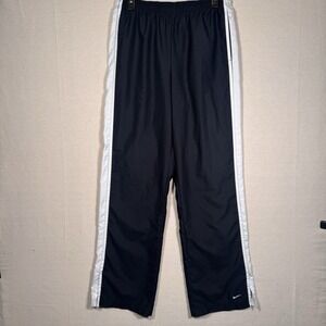 Vintage Y2K Nike Silver Tag Track Pants Baggy Black Elastic Waist Womens SZ M